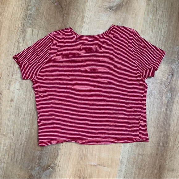 HOLLISTER GRAPHIC STRIPED TEE RED & WHITE - Picture 2 of 4